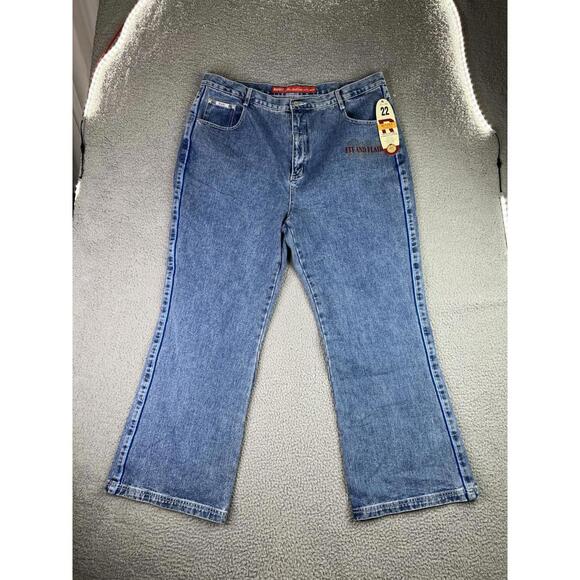 Denim - NWT Revolt Blue Denim Jeans Fit & Flare Womens Size 22 100% Cotton Deadstock